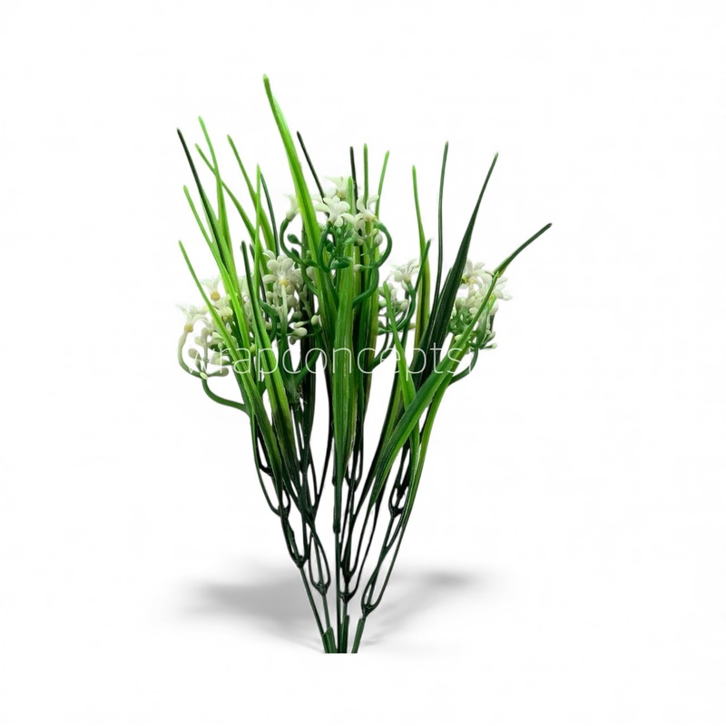 Long Leaves Bunch with White Flowers