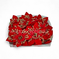 Velvet Royale Poinsettia with Golden Sprigs