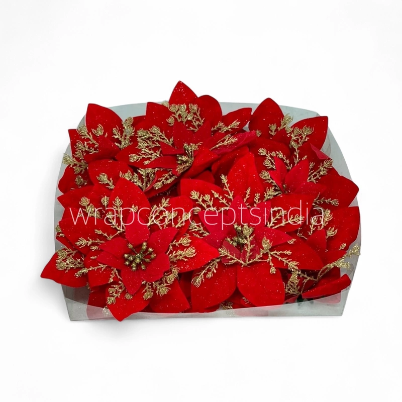 Velvet Royale Poinsettia with Golden Sprigs