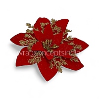 Velvet Royale Poinsettia with Golden Sprigs