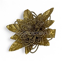 Golden Radiance Mesh Poinsettia
