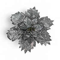 Metallic Silver Elegance Poinsettia