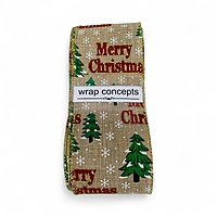 Rustic Pine Christmas Burlap Ribbon
