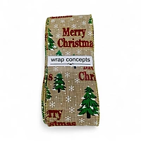 Rustic Pine Christmas Burlap Ribbon