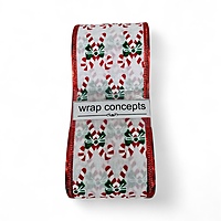 Candy Cane Cheer Burlap Ribbon