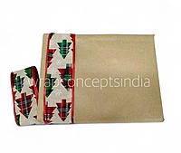 Plaid Pine Christmas Burlap Ribbon