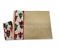 Plaid Pine Christmas Burlap Ribbon