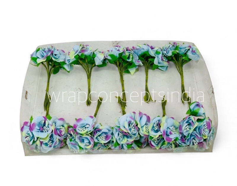 Flowers With Stem - Shaded Blue