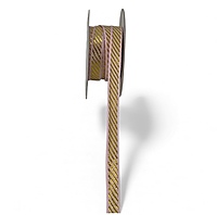 Ribbon with Gold Diagonal Stripes - Multicolour-Baby Pink-100 yards