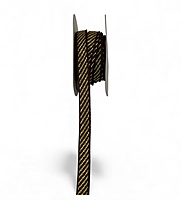 Ribbon with Gold Diagonal Stripes - Multicolour-Baby Pink-100 yards