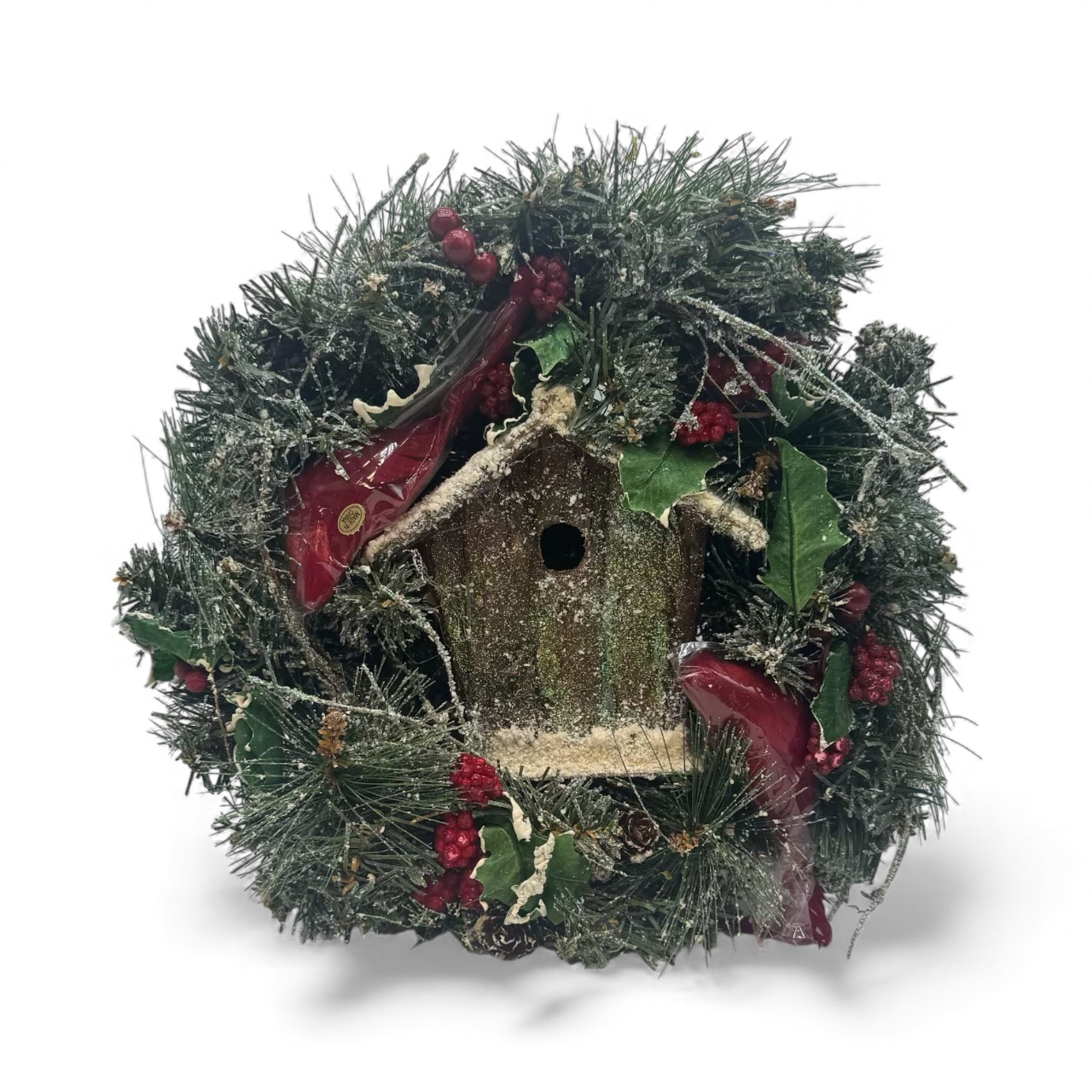 Winter Woodland Birdhouse Wreath