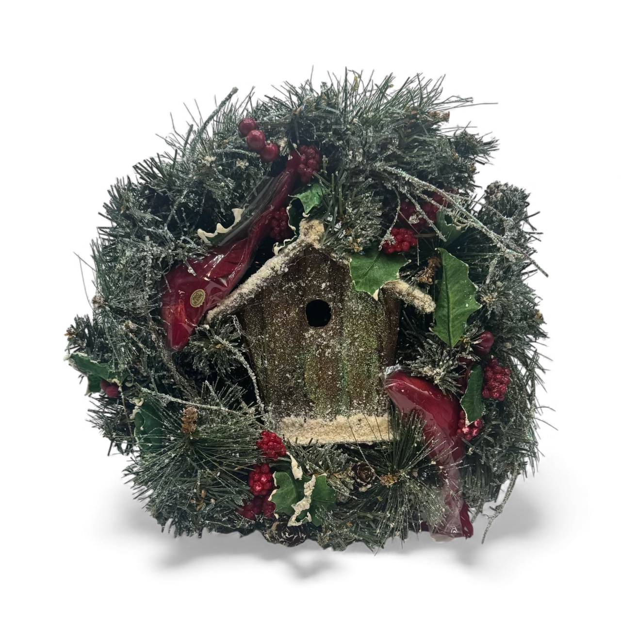 Winter Woodland Birdhouse Wreath