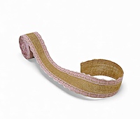 Burlap Ribbon with Pink Lace Edges