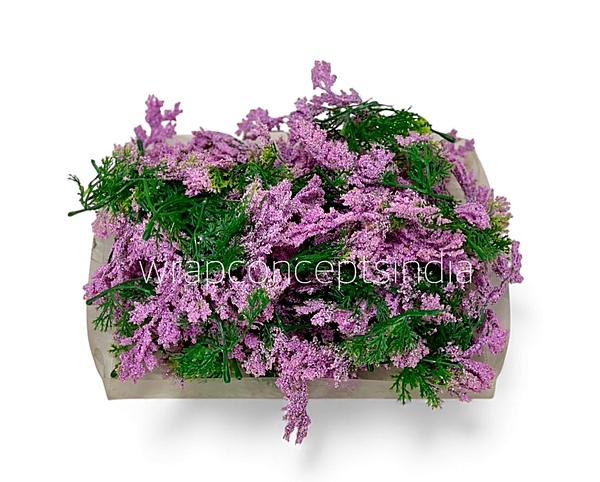 Green Fern Leaves with Lavender Edges