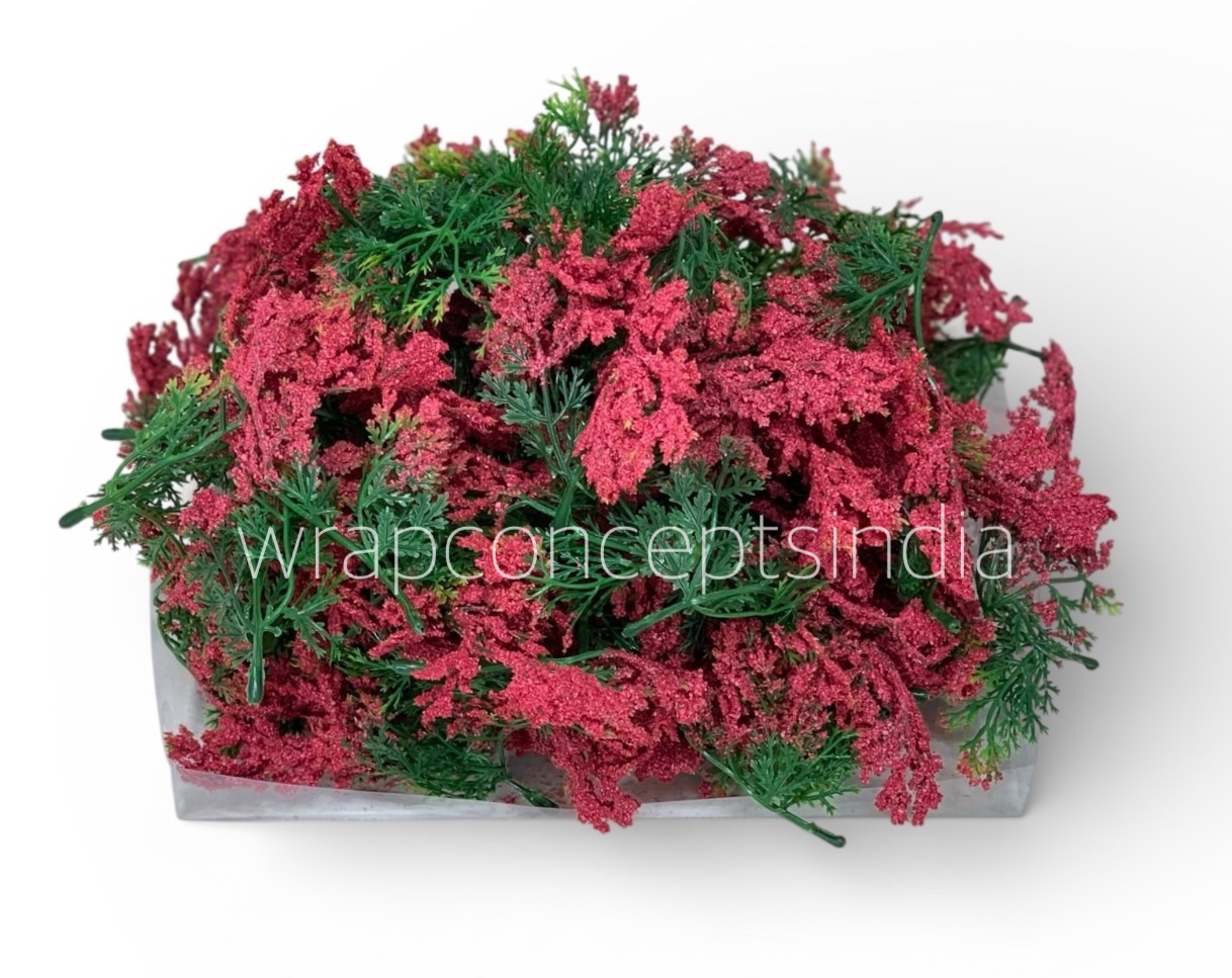 Green Fern Leaves with Red Edges