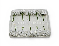 White Luxe Jute Flower With Pollens