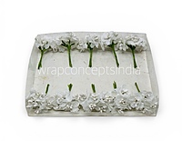 White Luxe Jute Flower With Pollens
