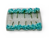 Blue Luxe Jute Flower With Pollens