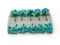 Blue Luxe Jute Flower With Pollens