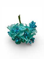 Blue Luxe Jute Flower With Pollens