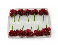 Red Luxe Jute Flower With Pollens