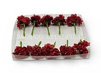 Red Luxe Jute Flower With Pollens