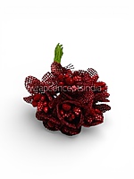 Red Luxe Jute Flower With Pollens