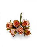 Pumpkin Rose Buds on Stick