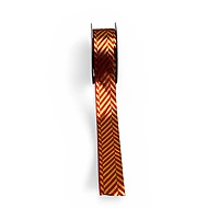 Zigzag Gold Foil Satin Ribbon - 25 mm