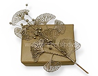 Festive Ginkgo Glitter Picks– Gold/Champagne