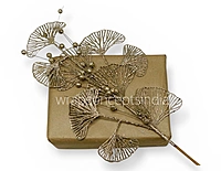 Festive Ginkgo Glitter Picks– Gold/Champagne