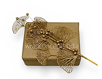 Festive Ginkgo Glitter Picks– Gold/Champagne