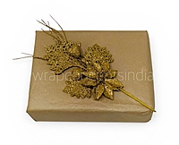 Glitter Poinsettia Pick – Gold/Champagne (Pack of 4)