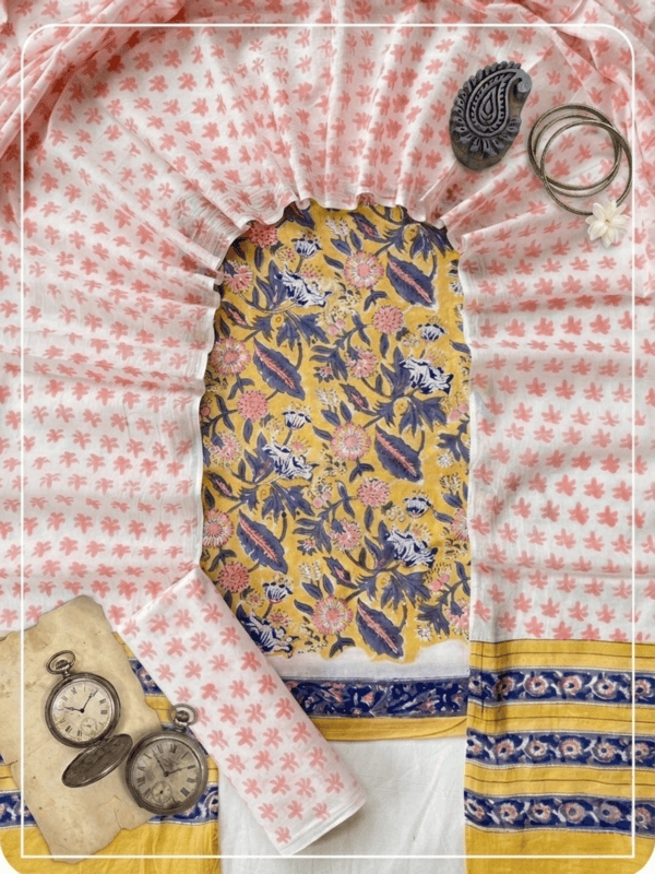 Cotton Sanganeri Print 3Pc Suit #05