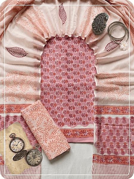 Cotton Sanganeri Print 3Pc Suit #11