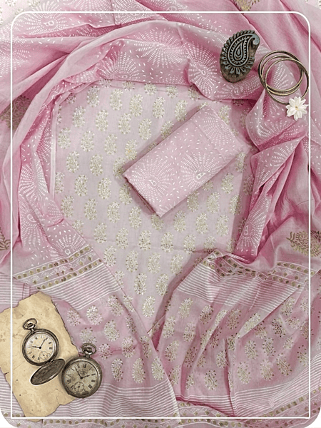 Cotton Sanganeri Print 3Pc Suit #10