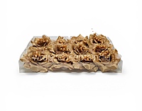 Cherry Wood Rose With Pearls Center