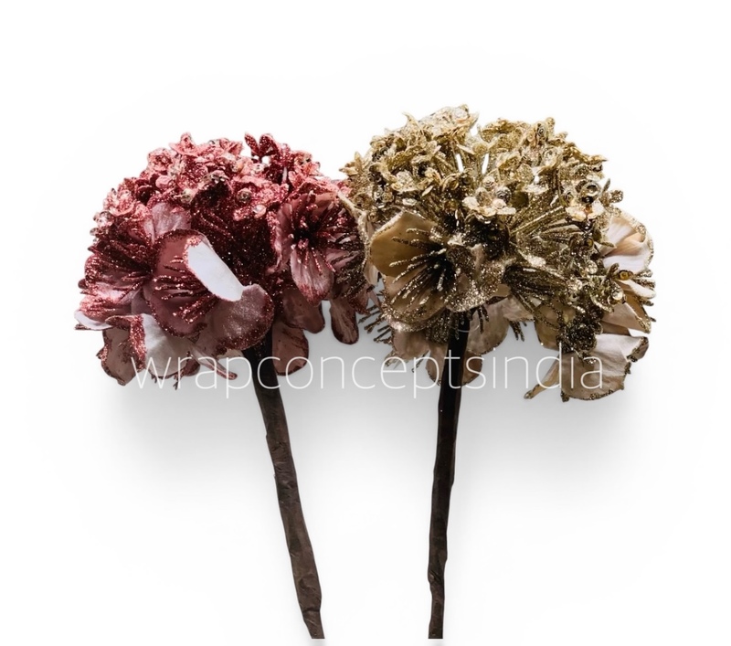 Glitter Blossom Bunch- Rose/Champagne