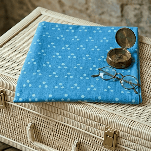 Slub Cotton Akola Firozi Polka Dabu Print