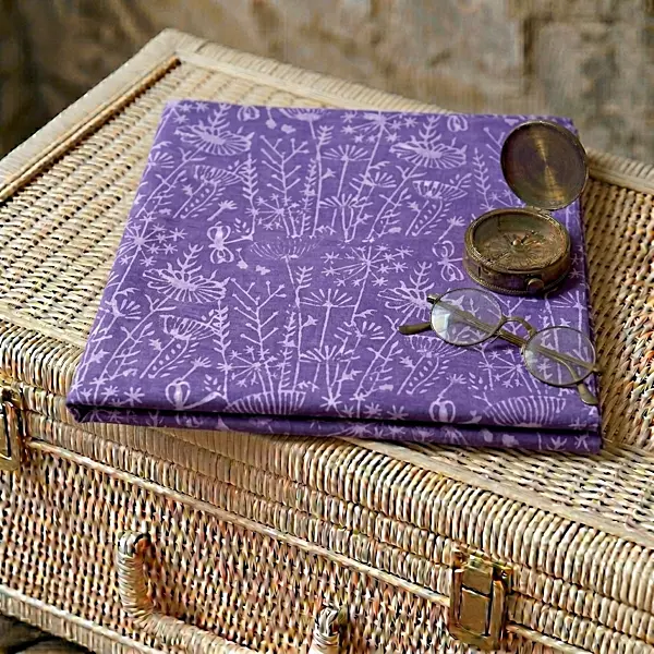 Cotton Akola Purple Jaal Dabu Print