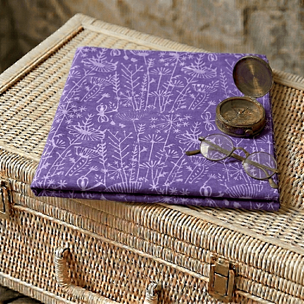 Cotton Akola Purple Jaal Dabu Print