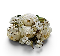 Peonies With Small Flowers Bunch - White