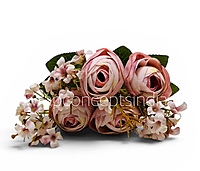 Peonies With Small Flowers Bunch - White