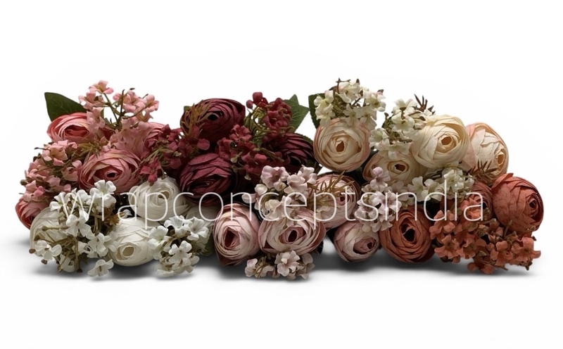 Peonies With Small Flowers Bunch - White