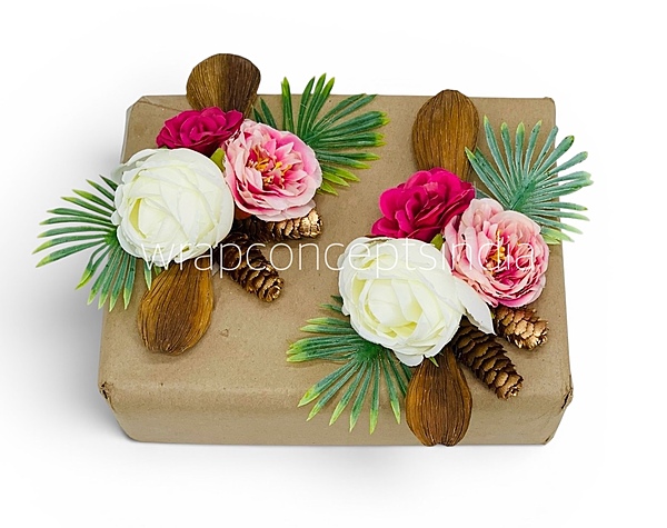 Rustic Pink & Ivory Floral Gift Topper - Pack of 6