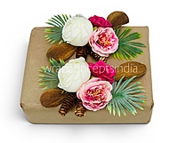 Rustic Pink & Ivory Floral Gift Topper - Pack of 6
