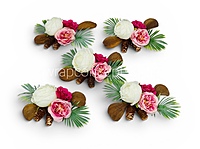 Rustic Pink & Ivory Floral Gift Topper - Pack of 6