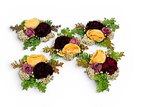 Yellow & Wine Floral Gift Accent with Greenery – Pack of 6