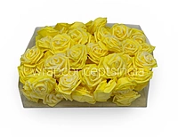 Yellow Glitter Foam Rose