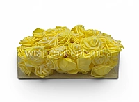 Yellow Glitter Foam Rose